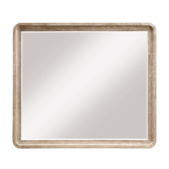 Miroir de commode de chambre à coucher Sasha - brun chêne naturel