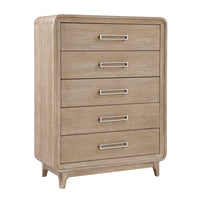 Commode verticale de chambre à coucher Sasha de 40 po (L) x 52 po (H) à 5 tiroirs - brun chêne naturel