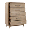 Sahsa Bedroom Chest of Drawers, 5-Drawer, 40"W x 52"H - Natural Oak Brown | Commode verticale de chambre à coucher Sasha de 40 po (L) x 52 po (H) à 5 tiroirs - brun chêne naturel