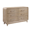 Commode de chambre à coucher Sasha de 62 po (L) x 38 po (H) à 6 tiroirs - brun chêne naturel
