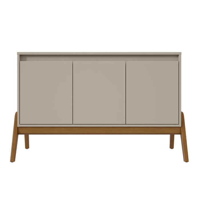 Desserte Gales de Manhattan Comfort de 48,50 po de style moderne du milieu du 20e siècle avec pattes en bois massif - greige