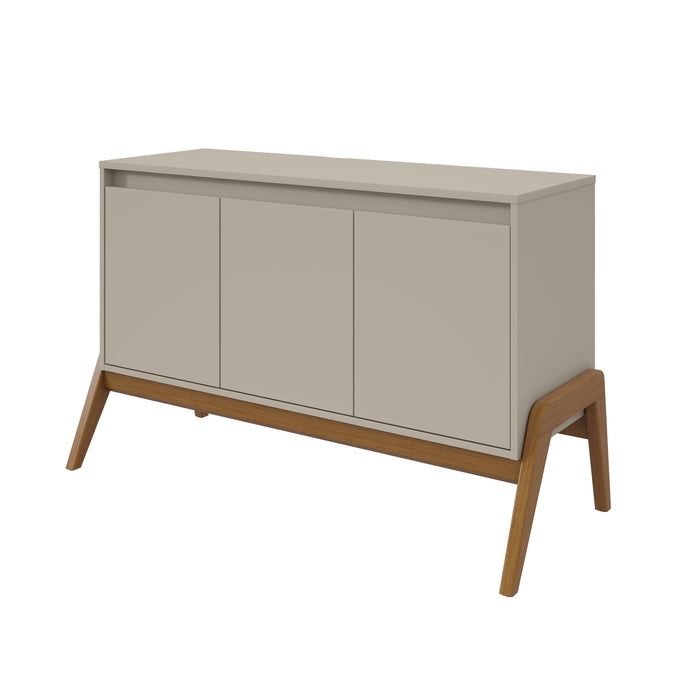 Desserte Gales de Manhattan Comfort de 48,50 po de style moderne du milieu du 20e siècle avec pattes en bois massif - greige