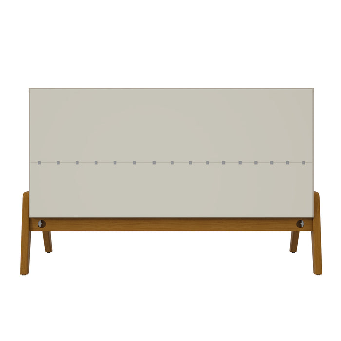 Desserte Gales de Manhattan Comfort de 48,50 po de style moderne du milieu du 20e siècle avec pattes en bois massif - greige