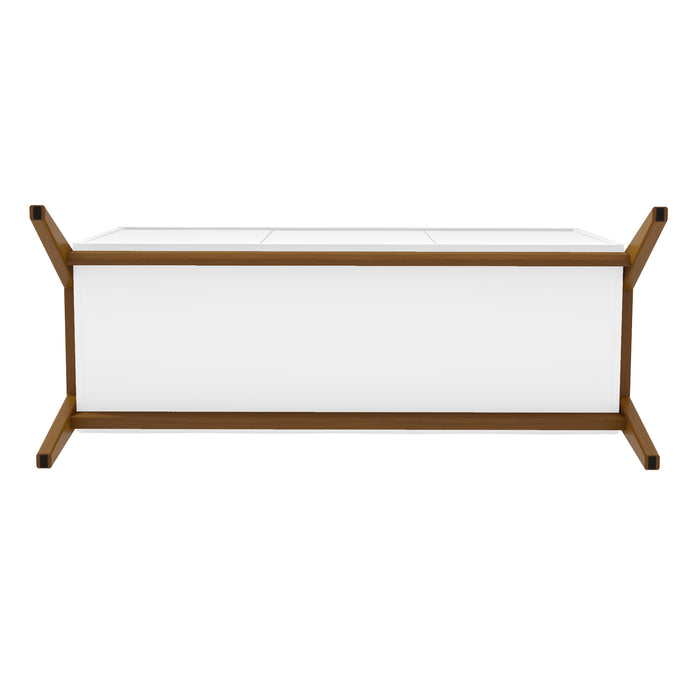 Desserte moderne du milieu du 20e siècle Gales de Manhattan Comfort de 48,50 po avec pattes en bois massif - blanc mat