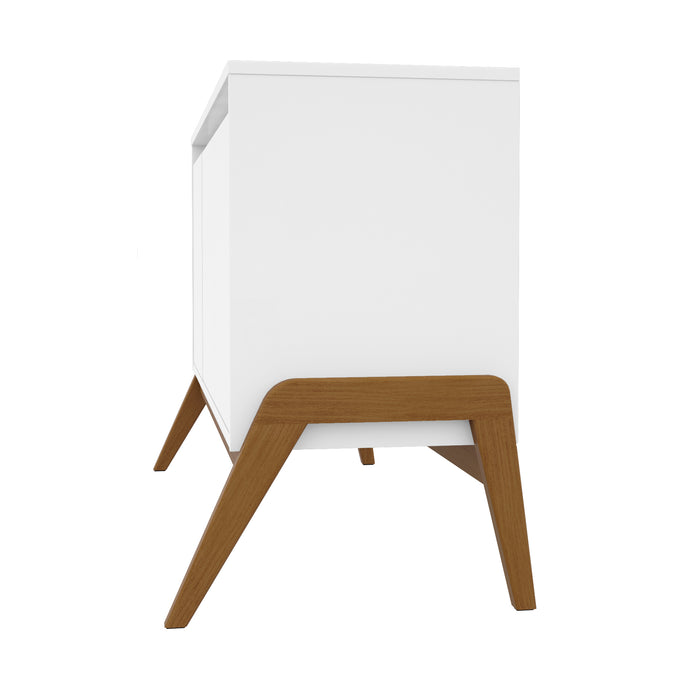Desserte moderne du milieu du 20e siècle Gales de Manhattan Comfort de 48,50 po avec pattes en bois massif - blanc mat