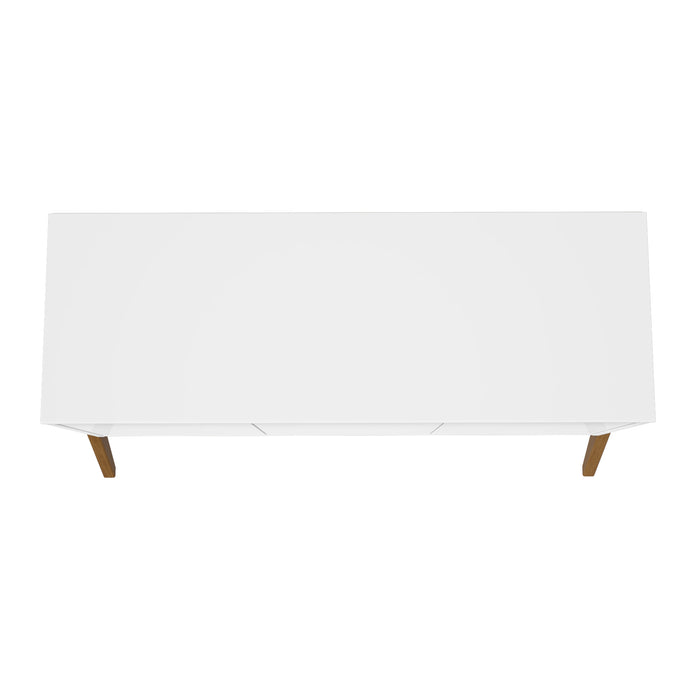 Desserte moderne du milieu du 20e siècle Gales de Manhattan Comfort de 48,50 po avec pattes en bois massif - blanc mat