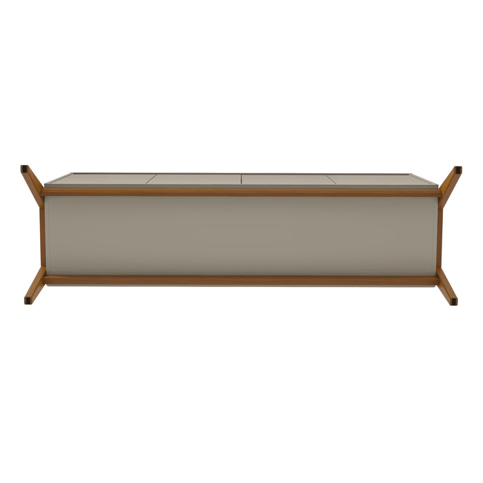 Desserte Gales de Manhattan Comfort de 63,32 po de style moderne du milieu du 20e siècle avec pattes en bois massif - greige