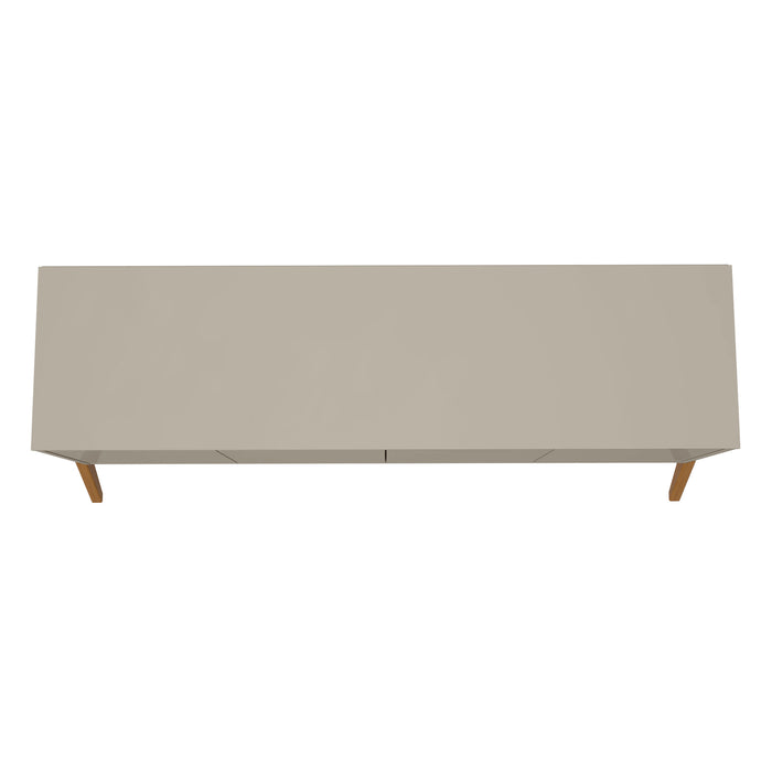 Desserte Gales de Manhattan Comfort de 63,32 po de style moderne du milieu du 20e siècle avec pattes en bois massif - greige