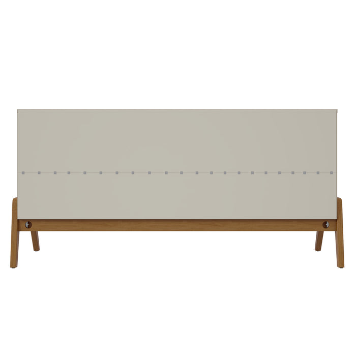 Desserte Gales de Manhattan Comfort de 63,32 po de style moderne du milieu du 20e siècle avec pattes en bois massif - greige