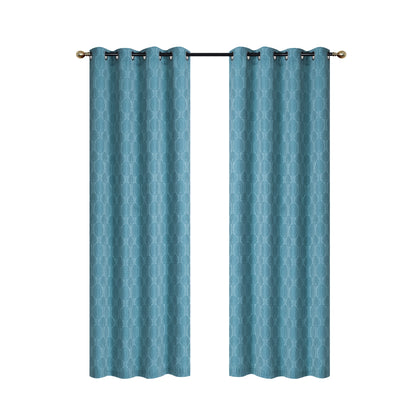 Jacquard Panel Tree Blue 84" - Set of 2|Rideau de 84 po bleu en jacquard à motif d’arbres - ensemble de 2