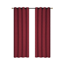 Rideau de 84 po bourgogne en jacquard à motif d’arbres - ensemble de 2