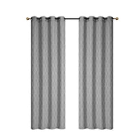 Rideau de 96 po gris en jacquard à motif d’arbres - ensemble de 2