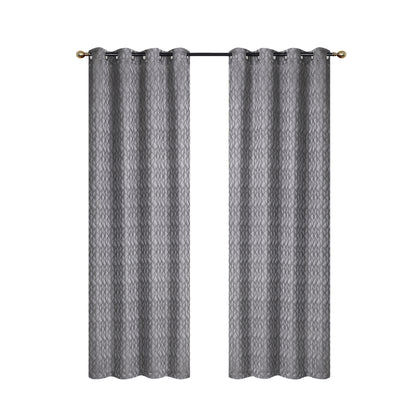 Jacquard Panel Cubic Grey 84" - Set of 2 Drapes and Blinds|Rideau de 84 po gris en jacquard à motif cubique - ensemble de 2