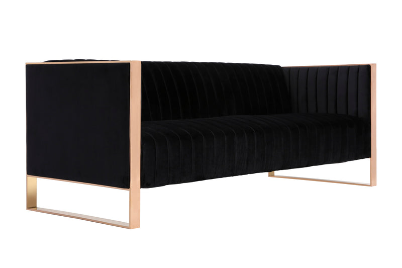 Sofa Trillium de Manhattan Comfort de 83,07 po - noir et doré