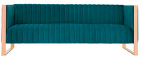 Sofa Trillium de Manhattan Comfort de 83,07 po à 3 sièges - bleu turquoise et doré