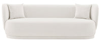 Sofa contemporain Siri de Manhattan Comfort de 92,52 po en lin tissé avec coussins - crème