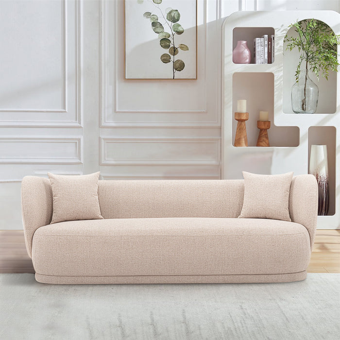 Sofa contemporain Siri de Manhattan Comfort de 92,52 po en lin tissé avec coussins - blé