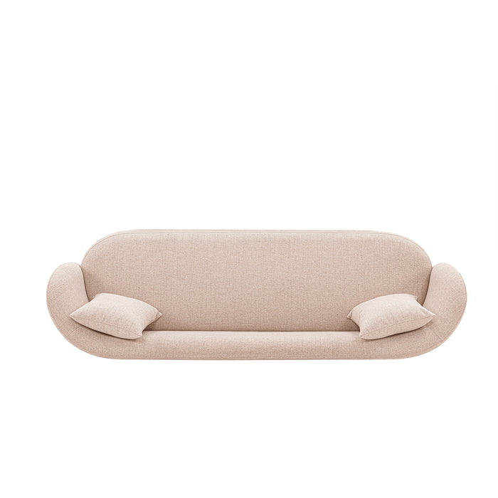 Sofa contemporain Siri de Manhattan Comfort de 92,52 po en lin tissé avec coussins - blé