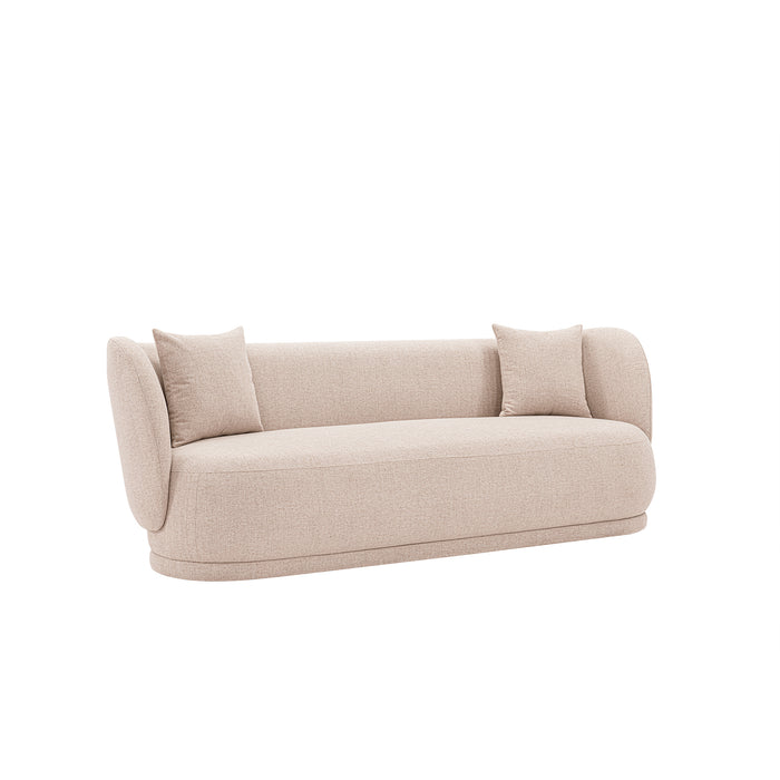 Sofa contemporain Siri de Manhattan Comfort de 92,52 po en lin tissé avec coussins - blé