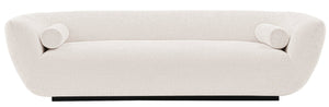 Sofa contemporain Ulka de Manhattan Comfort en chenille avec coussins - crème