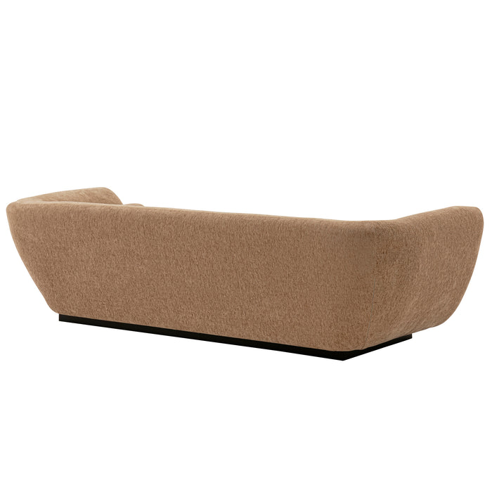 Sofa contemporain Ulka de Manhattan Comfort en chenille avec coussins - brun clair