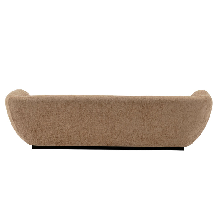 Sofa contemporain Ulka de Manhattan Comfort en chenille avec coussins - brun clair