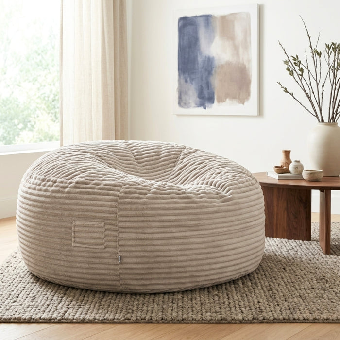 Fauteuil poire Bala de Sealy en velours côtelé avec mousse à haute densité - taupe