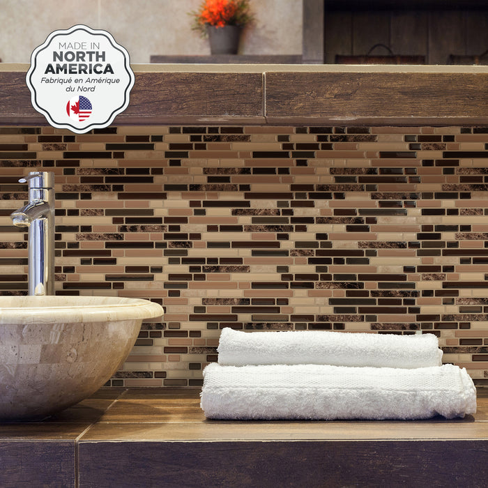 Dosseret Smart Tiles peler et coller 10 x 9, 4 feuilles - Bellagio Keystone