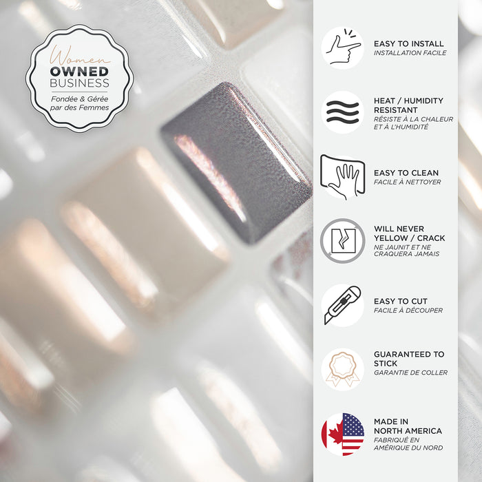 Dosseret Smart Tiles peler et coller 12 x 10, 4 feuilles - Minimo Noche