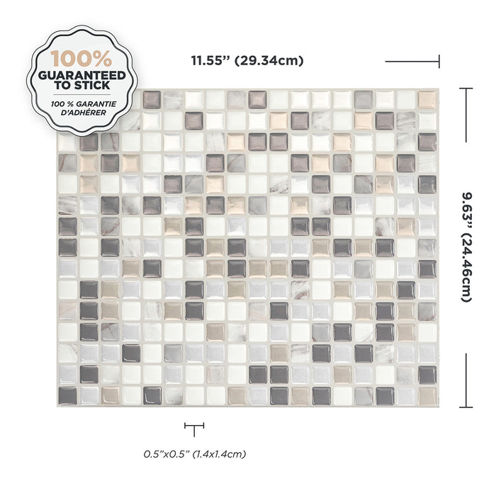 Dosseret Smart Tiles peler et coller 12 x 10, 4 feuilles - Minimo Noche