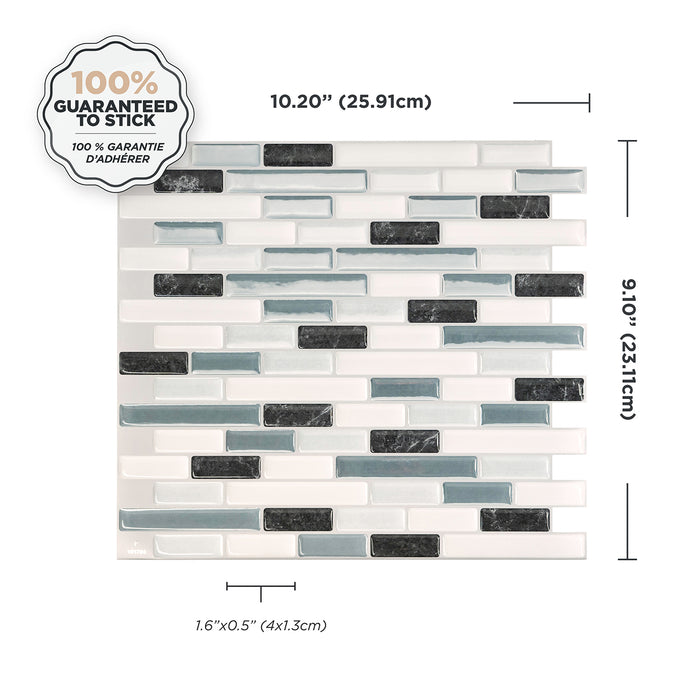 Dosseret Smart Tiles peler et coller 10 x 9, 4 feuilles - Muretto Brina