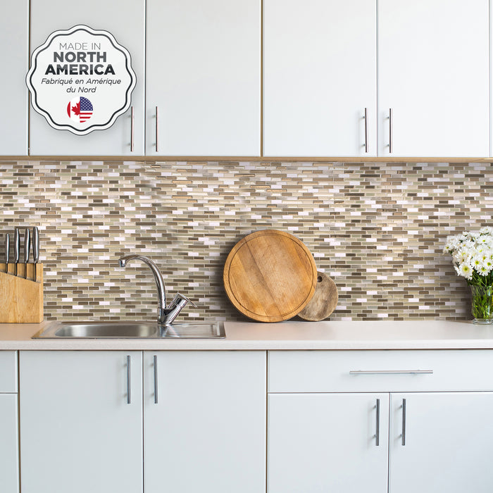 Dosseret Smart Tiles peler et coller 10 x 9, 4 feuilles - Muretto Durango