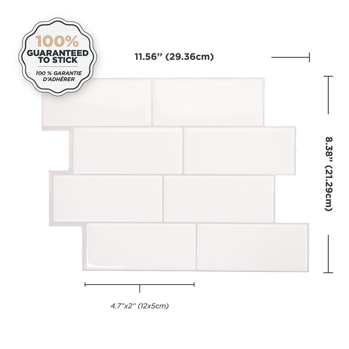 Dosseret Smart Tiles peler et coller 12 x 9, 4 feuilles - Metro Campagnola