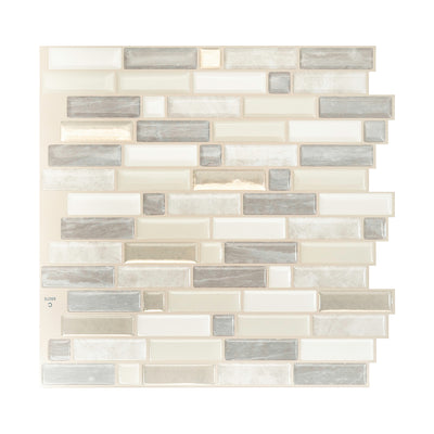 Smart Tiles Peel and Stick 4-Sheet 10 x 10 Backsplash - Crescendo Ciotta|Dosseret Smart Tiles peler et coller 10 x 10, 4 feuilles - Crescendo Ciotta
