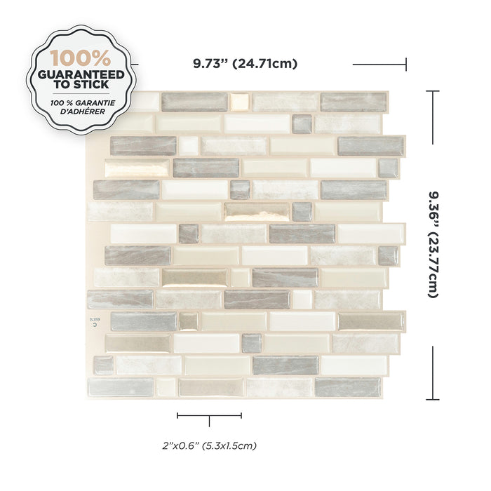 Dosseret Smart Tiles peler et coller 10 x 10, 4 feuilles - Crescendo Ciotta