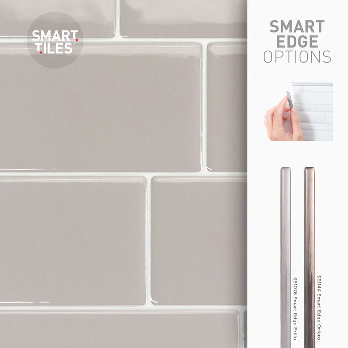 Dosseret Smart Tiles peler et coller 12 x 9, 4 feuilles - Metro Cassandra