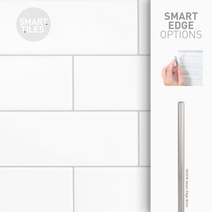 Dosseret Smart Tiles peler et coller 23 x 11, 2 feuilles - Oslo White