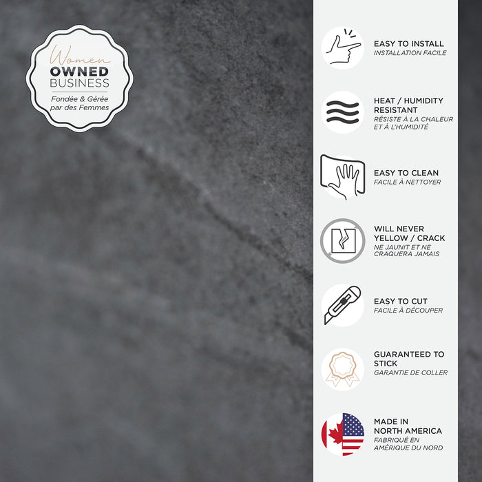 Dosseret Smart Tiles peler et coller 23 x 12, 2 feuilles - Blok Slate