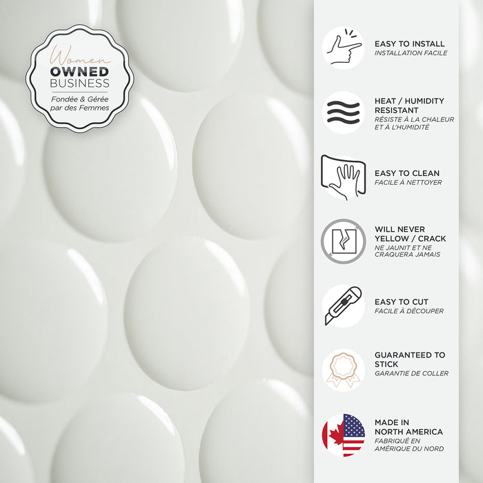 Dosseret Smart Tiles peler et coller 9 x 9, 4 feuilles - Penny Romy
