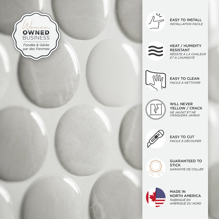 Dosseret Smart Tiles peler et coller 9 x 9, 4 feuilles - Penny Roccia