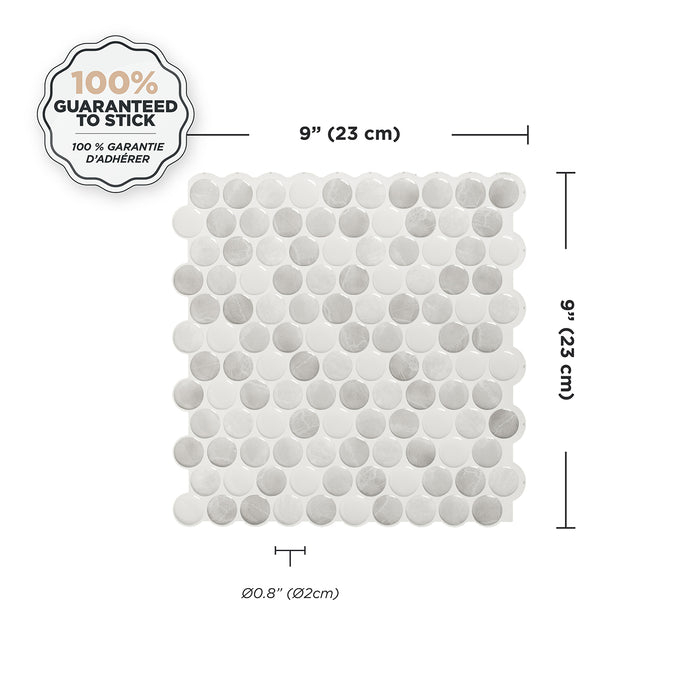 Dosseret Smart Tiles peler et coller 9 x 9, 4 feuilles - Penny Roccia