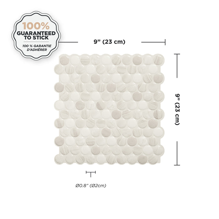 Dosseret Smart Tiles peler et coller 9 x 9, 4 feuilles - Penny Terra