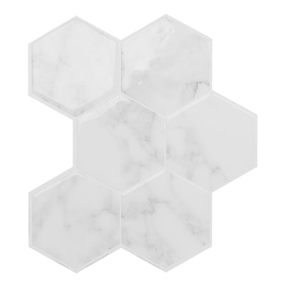Smart Tiles Peel and Stick 4-Sheet 10 x 11 Backsplash - Hexa Yule|Dosseret Smart Tiles peler et coller 10 x 11, 4 feuilles - Hexa Yule