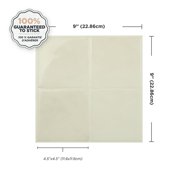 Dosseret Smart Tiles peler et coller 9 x 9, 4 feuilles - Zellige Oia