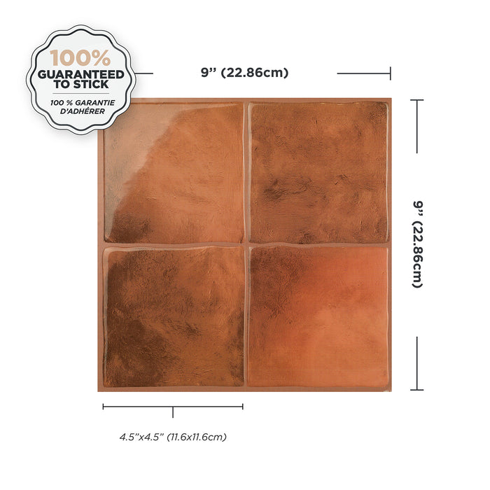 Dosseret Smart Tiles peler et coller 9 x 9, 4 feuilles - Zellige Safi