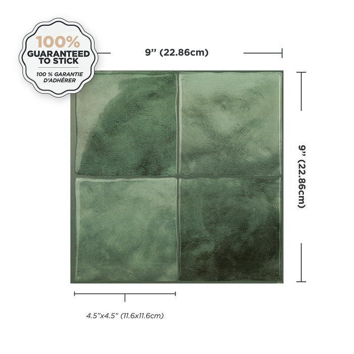 Dosseret Smart Tiles peler et coller 9 x 9, 4 feuilles - Zellige Taza