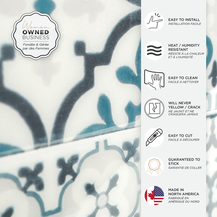 Dosseret Smart Tiles peler et coller 9 x 9, 4 feuilles - Vintage Marino