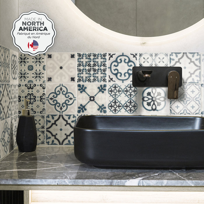 Dosseret Smart Tiles peler et coller 9 x 9, 4 feuilles - Vintage Marino