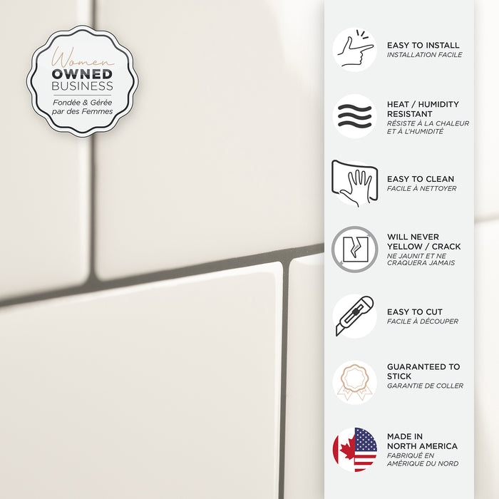 Dosseret Smart Tiles peler et coller 22 x 8, 2 feuilles - Square Velden