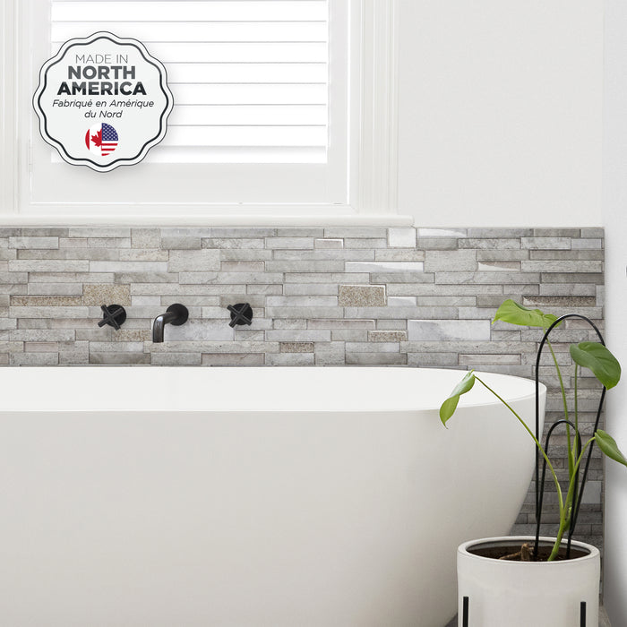 Dosseret Smart Tiles peler et coller 23 x 11, 2 feuilles - Pietra Pozzuoli